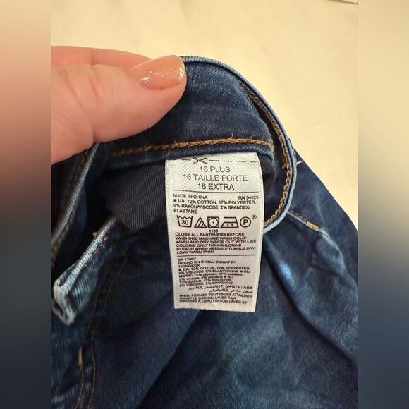 Old Navy Skinny Stretch Women's Blue Jeans Plus Size High Rise Size 16 - Picture 3 of 8